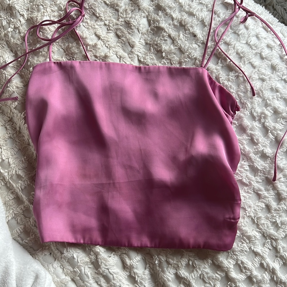 Pink Silk Urban Outfitters crop top